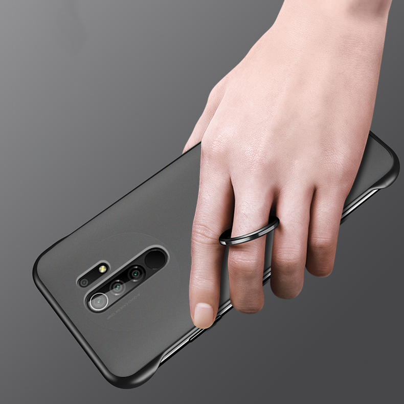 Bakeey-for-Xiaomi-Redmi-9-Case-Frameless-Ultra-Thin-Matte-with-Finger-Ring-Hard-PC-Protective-Case-B-1714496-7