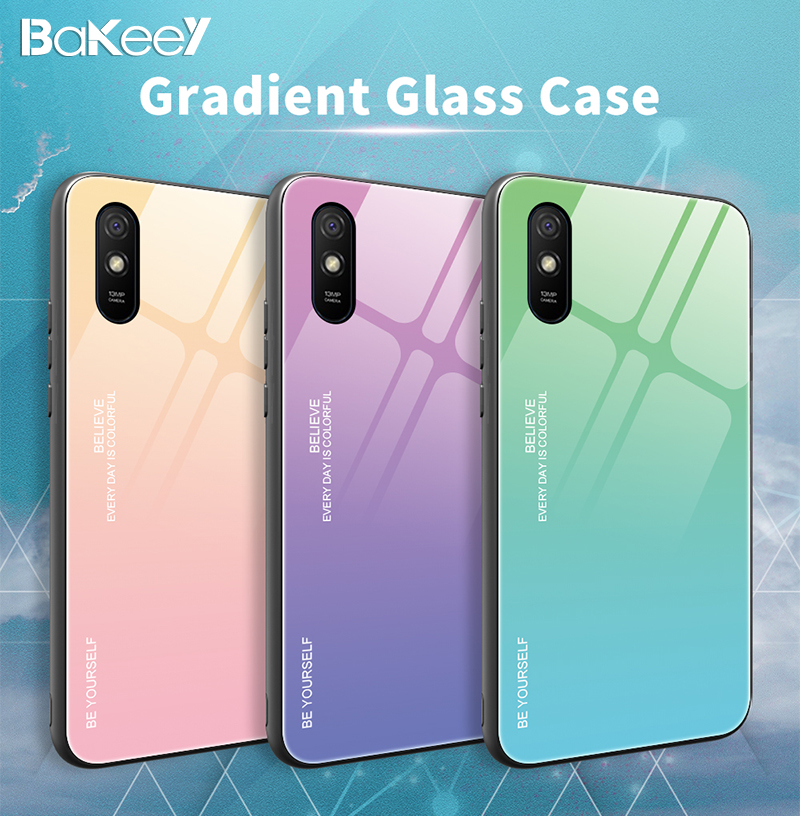 Bakeey-for-Xiaomi-Redmi-9A-Case-Gradient-Color-Tempered-Glass-Shockproof-Scratch-Resistant-Protectiv-1715270-1