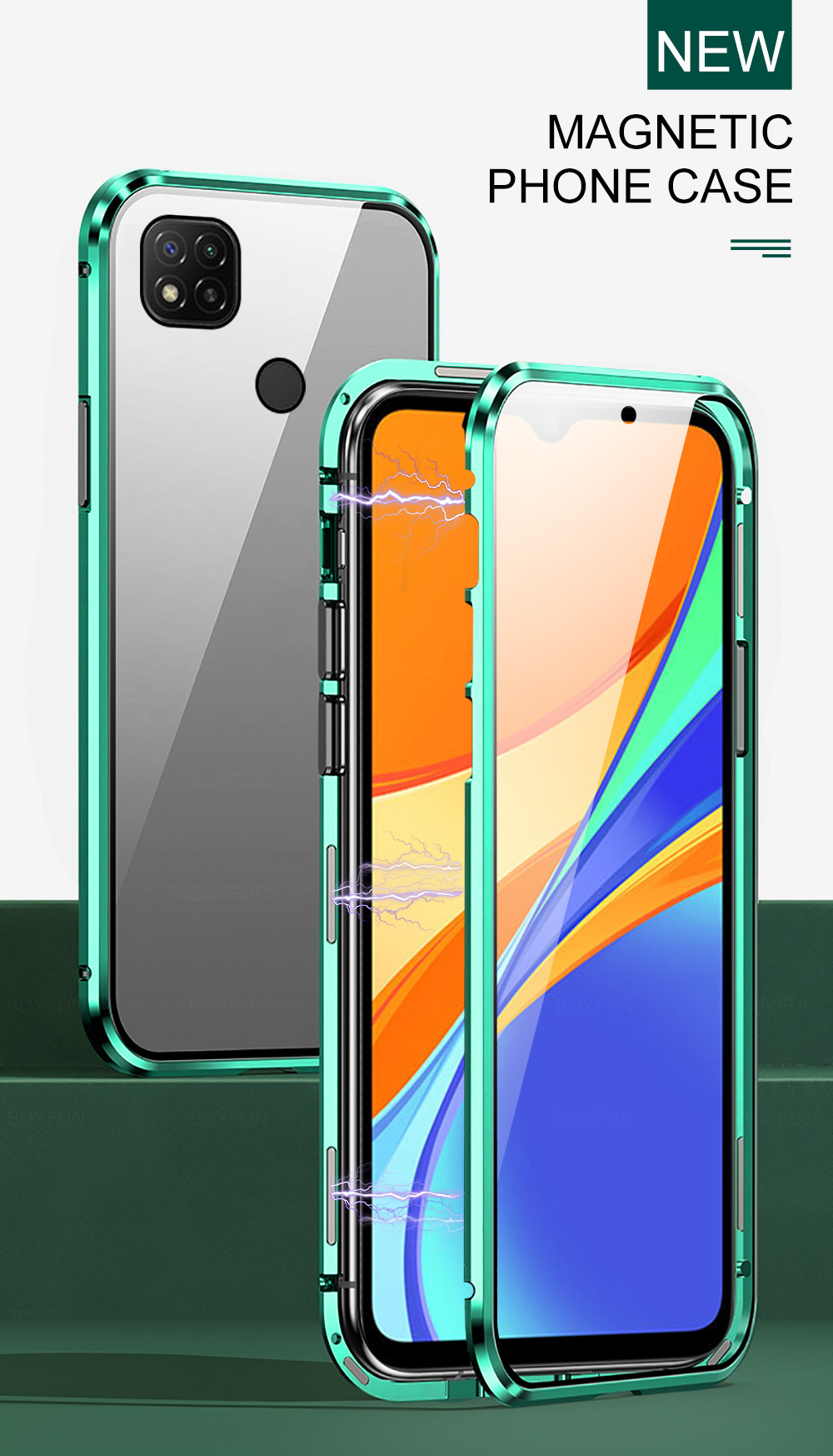 Bakeey-for-Xiaomi-Redmi-9C-Case-360ordm-Magnetic-Flip-Touch-Screen-Double-Sided-9H-Tempered-Glass--M-1763104-1