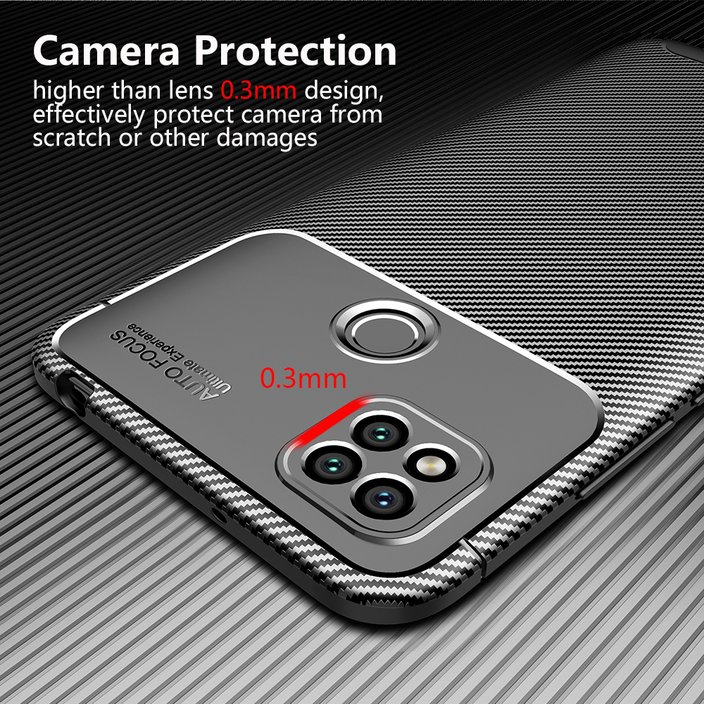 Bakeey-for-Xiaomi-Redmi-9C-Case-Luxury-Carbon-Fiber-Pattern-with-Lens-Protector-Shockproof-Silicone--1733114-5