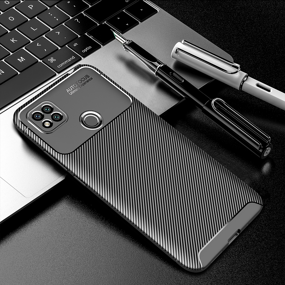 Bakeey-for-Xiaomi-Redmi-9C-Case-Luxury-Carbon-Fiber-Pattern-with-Lens-Protector-Shockproof-Silicone--1733114-10