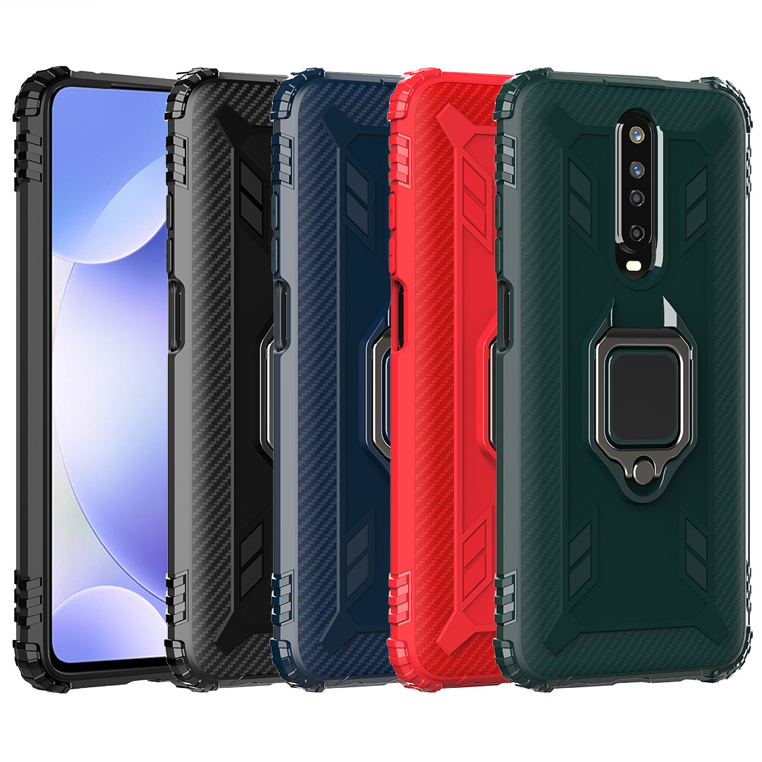 Bakeey-for-Xiaomi-Redmi-K30-Case-Carbon-Fiber-Pattern-Armor-Shockproof-Anti-fingerprint-with-360deg--1710080-1