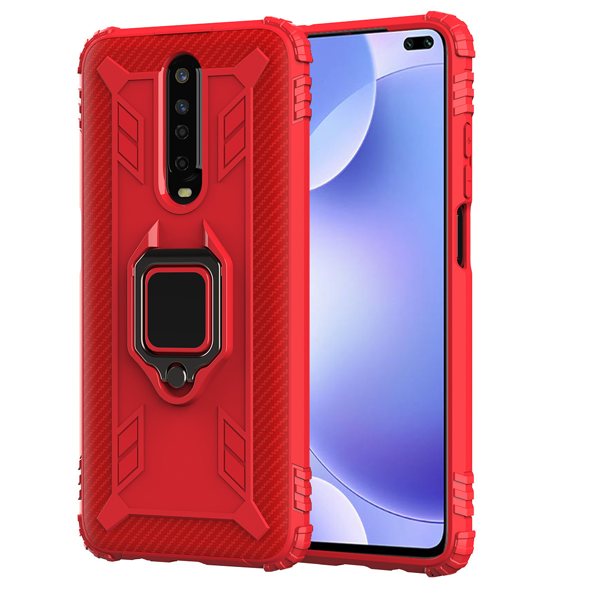Bakeey-for-Xiaomi-Redmi-K30-Case-Carbon-Fiber-Pattern-Armor-Shockproof-Anti-fingerprint-with-360deg--1710080-5