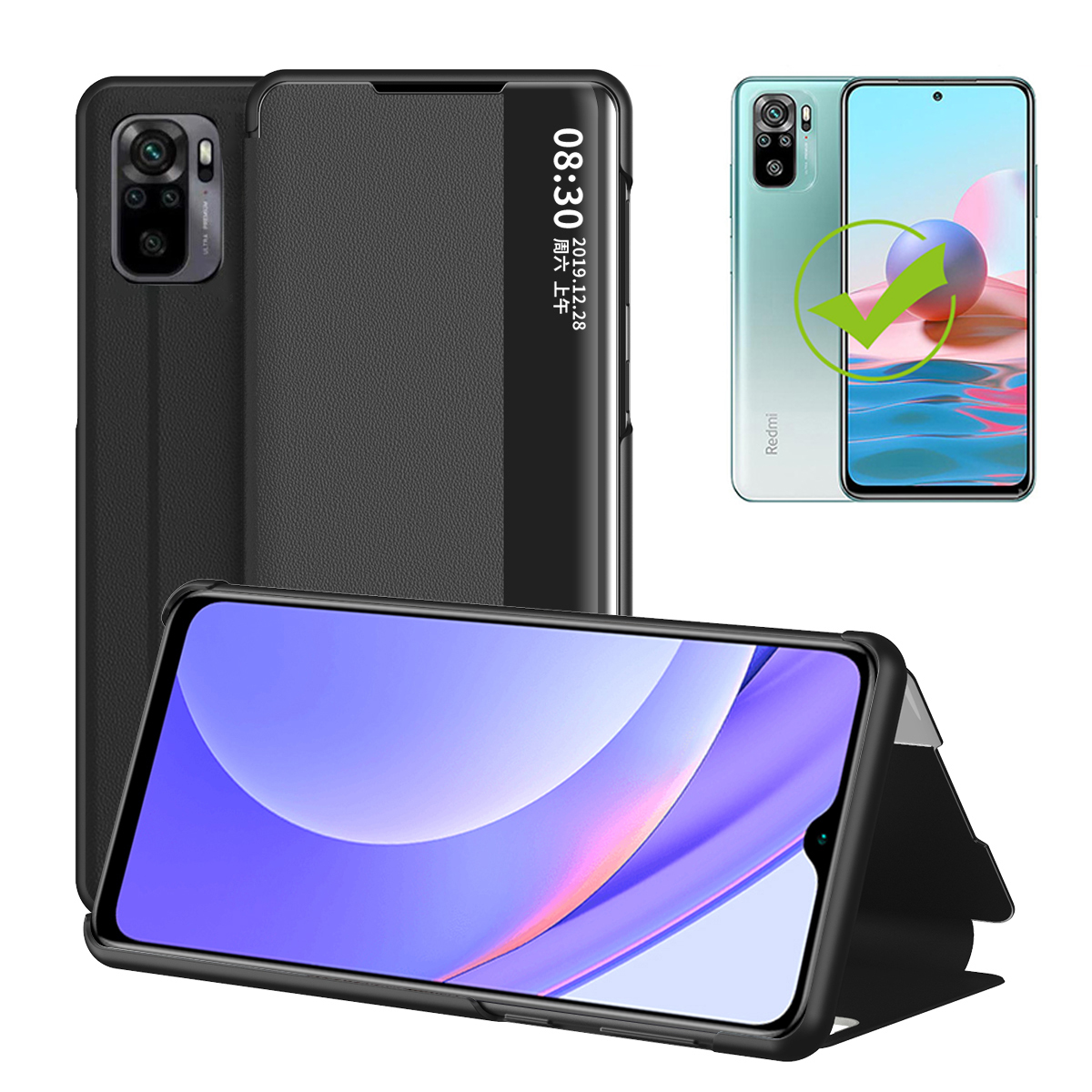 Bakeey-for-Xiaomi-Redmi-Note-10---Redmi-Note-10S-Case-Magnetic-Foldable-Flip-Smart-Sleep-Window-View-1833214-1