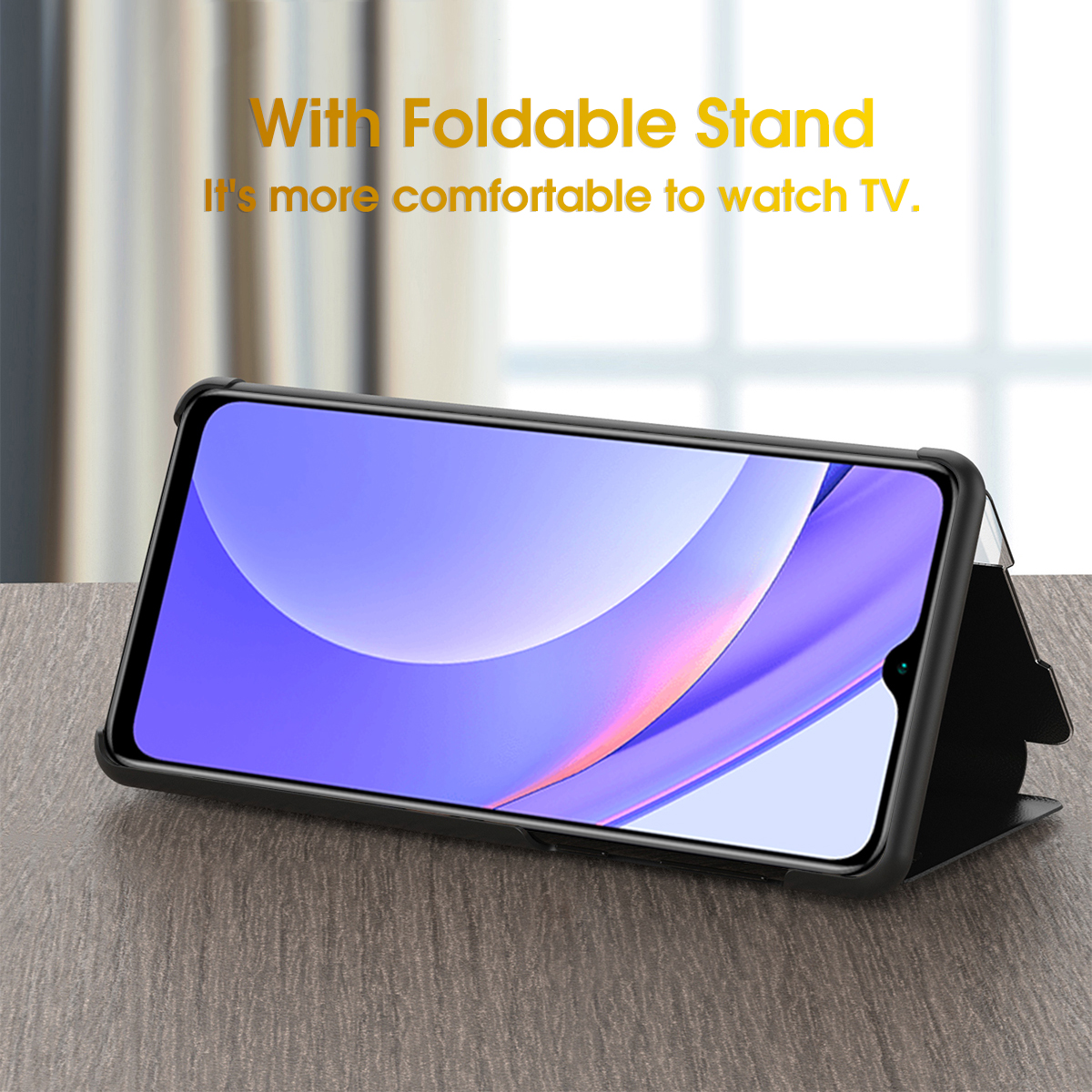 Bakeey-for-Xiaomi-Redmi-Note-10---Redmi-Note-10S-Case-Magnetic-Foldable-Flip-Smart-Sleep-Window-View-1833214-6