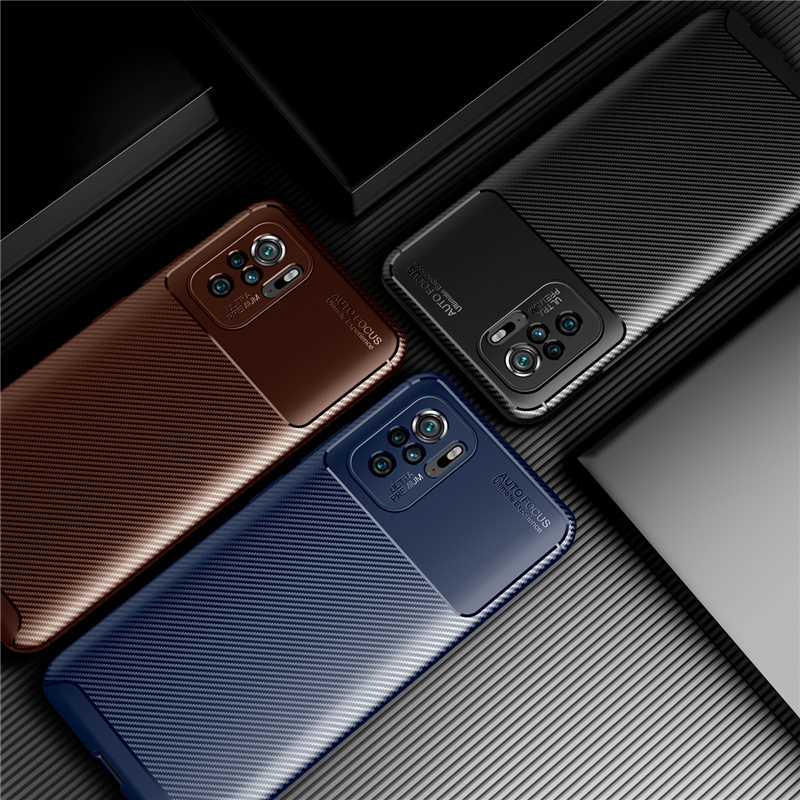 Bakeey-for-Xiaomi-Redmi-Note-10--Redmi-Note-10S-Case-Luxury-Carbon-Fiber-Pattern-with-Lens-Protector-1866138-1