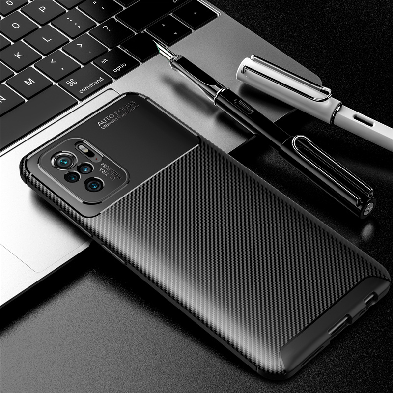 Bakeey-for-Xiaomi-Redmi-Note-10--Redmi-Note-10S-Case-Luxury-Carbon-Fiber-Pattern-with-Lens-Protector-1866138-11