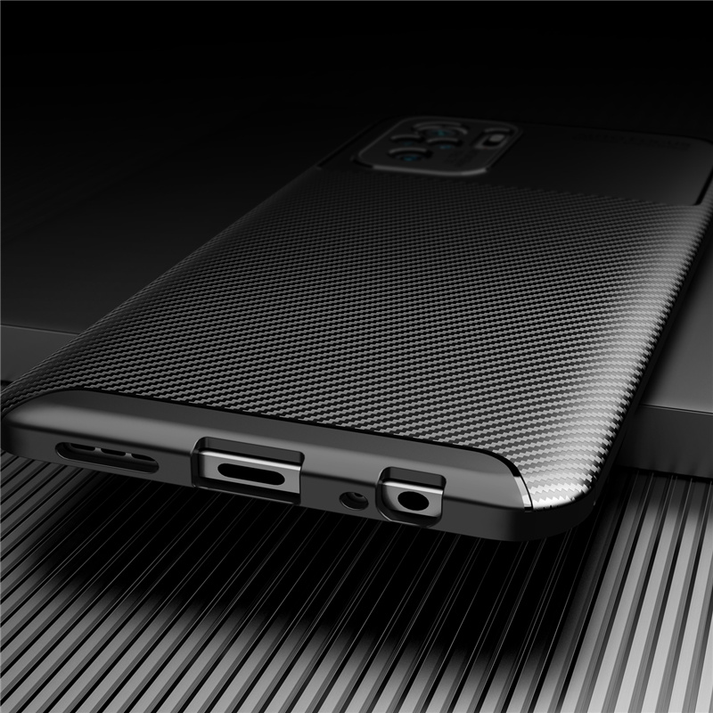 Bakeey-for-Xiaomi-Redmi-Note-10--Redmi-Note-10S-Case-Luxury-Carbon-Fiber-Pattern-with-Lens-Protector-1866138-7