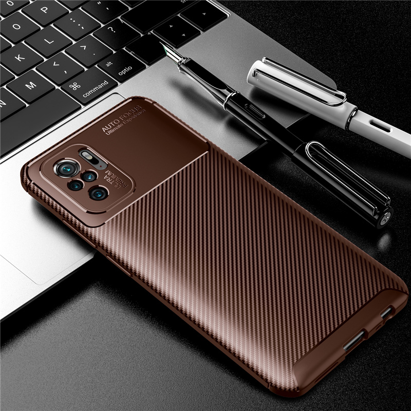 Bakeey-for-Xiaomi-Redmi-Note-10--Redmi-Note-10S-Case-Luxury-Carbon-Fiber-Pattern-with-Lens-Protector-1866138-9