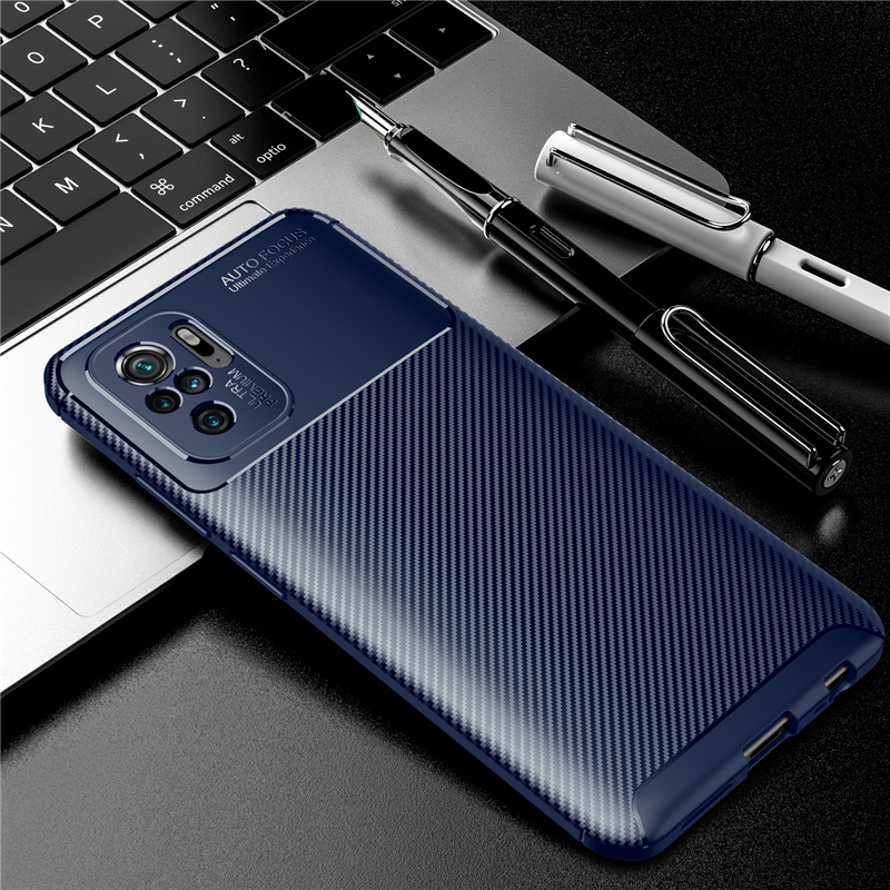 Bakeey-for-Xiaomi-Redmi-Note-10--Redmi-Note-10S-Case-Luxury-Carbon-Fiber-Pattern-with-Lens-Protector-1866138-10