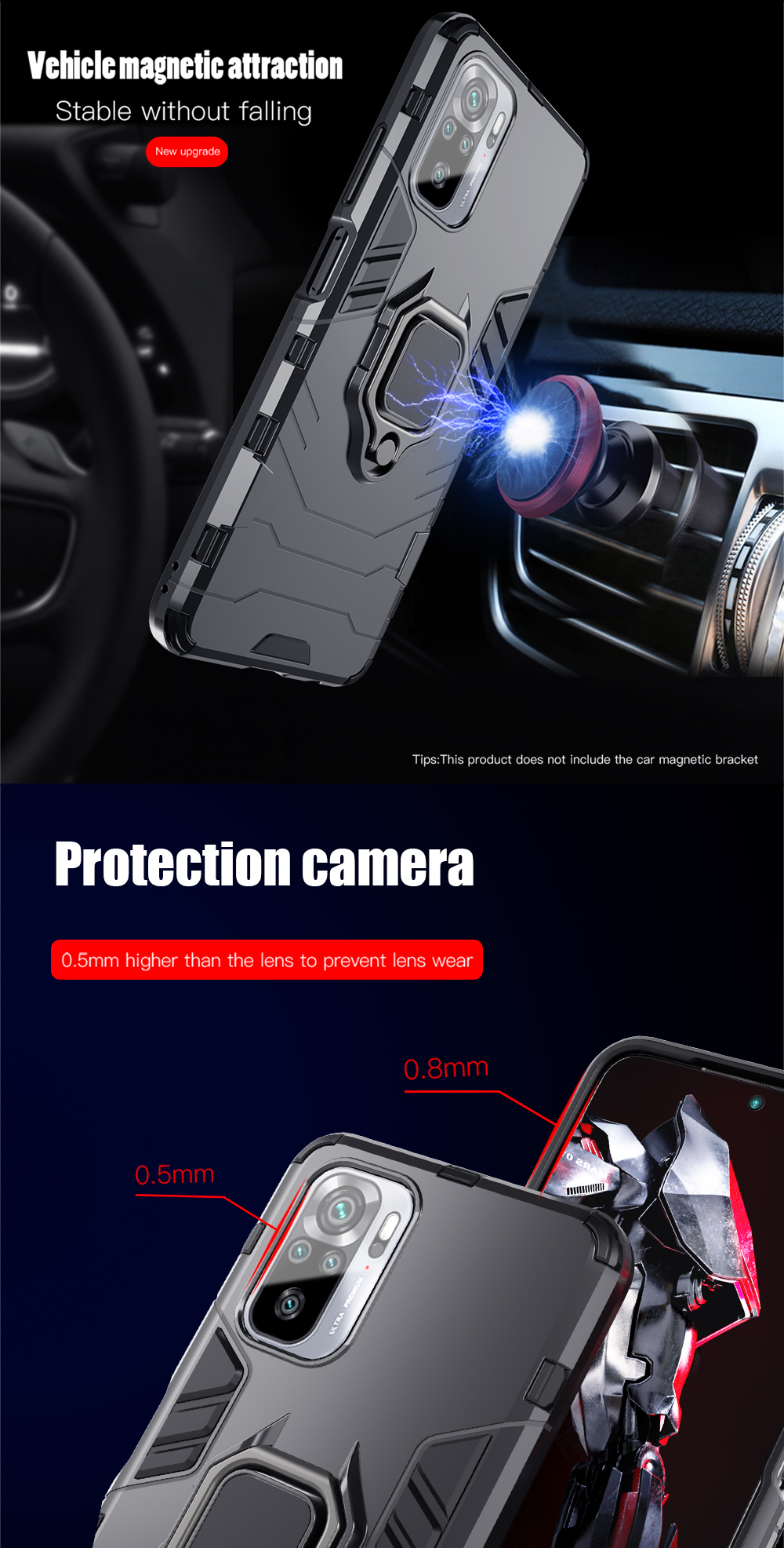 Bakeey-for-Xiaomi-Redmi-Note-10--Xiaomi-Redmi-Note-10S-Case-Armor-Shockproof-Magnetic-with-360-Rotat-1834935-4