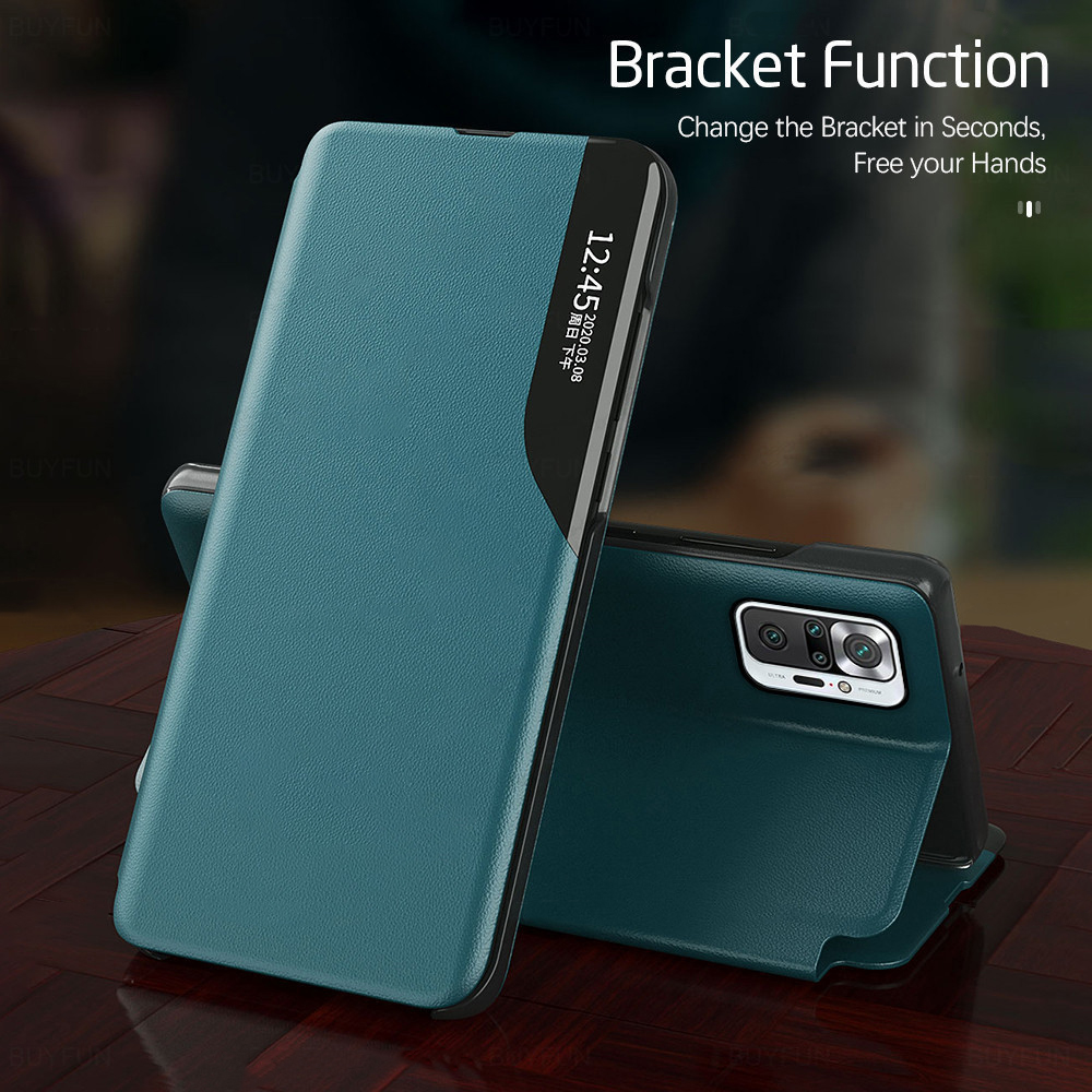 Bakeey-for-Xiaomi-Redmi-Note-10-Pro-Redmi-Note-10-Pro-Max-Case-Magnetic-Flip-Smart-Sleep-Window-View-1846211-4