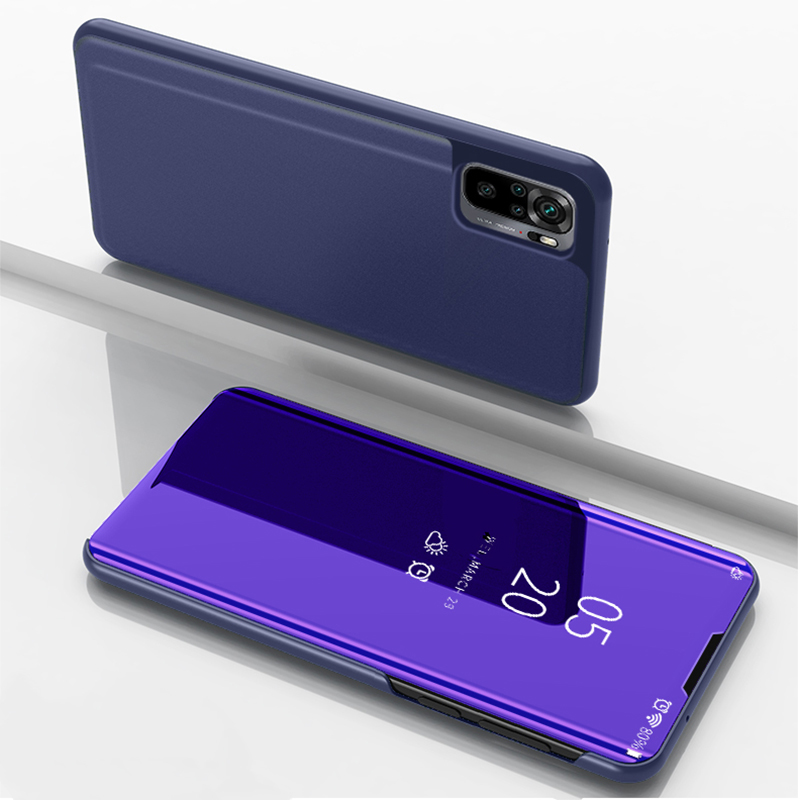 Bakeey-for-Xiaomi-Redmi-Note-10-Redmi-Note-10S-Case-Foldable-Flip-Plating-Mirror-Window-View-Shockpr-1846597-18