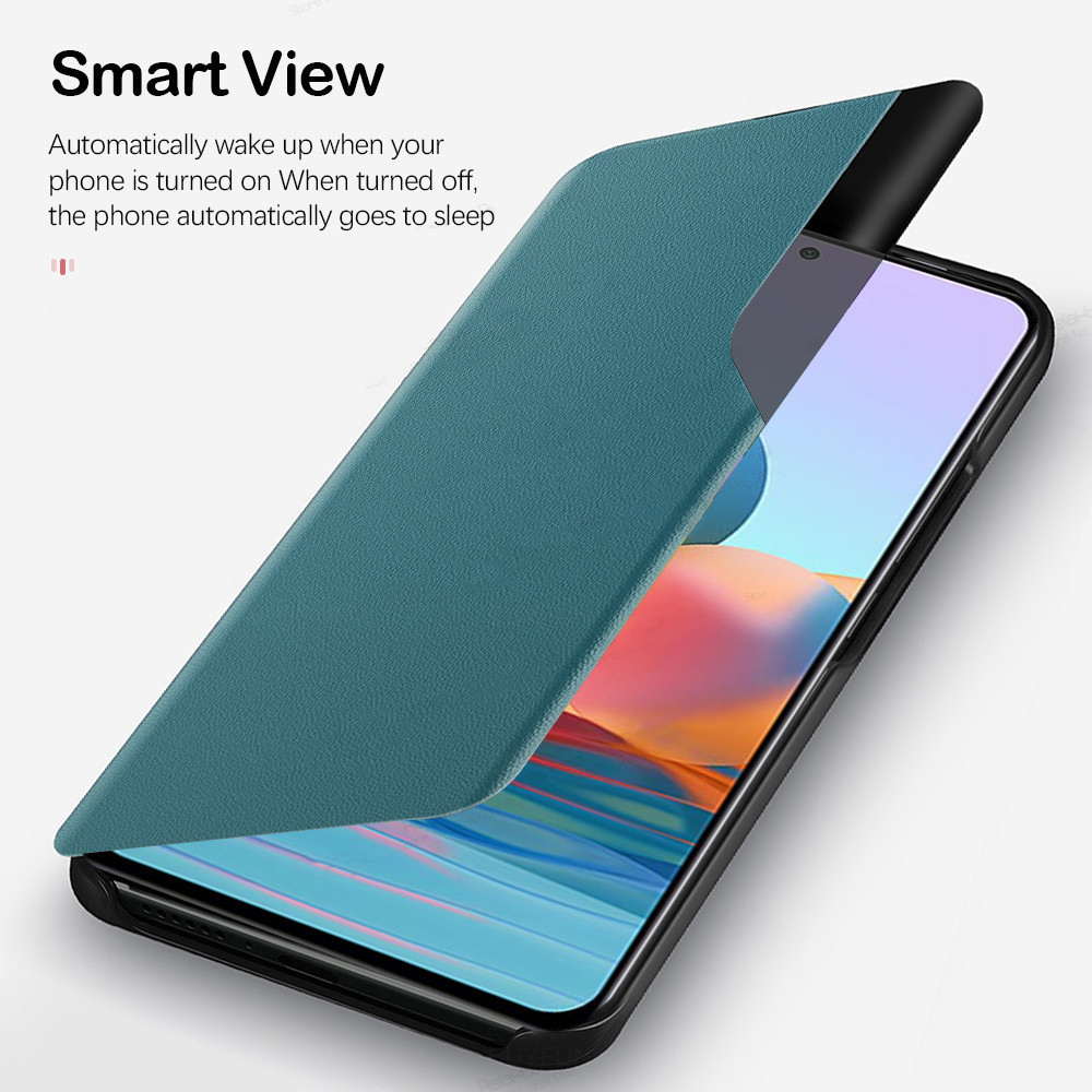 Bakeey-for-Xiaomi-Redmi-Note-10-Redmi-Note-10S-Case-Magnetic-Flip-Smart-Sleep-Window-View-Shockproof-1846599-3