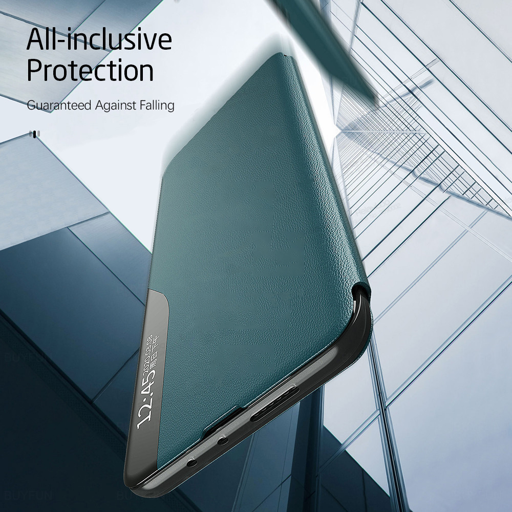 Bakeey-for-Xiaomi-Redmi-Note-10-Redmi-Note-10S-Case-Magnetic-Flip-Smart-Sleep-Window-View-Shockproof-1846599-5