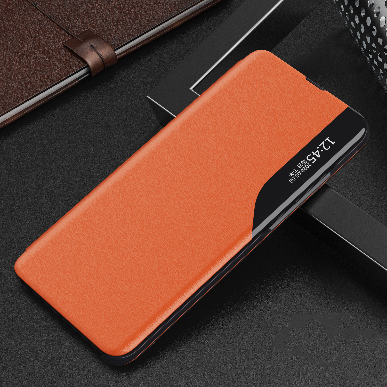 Bakeey-for-Xiaomi-Redmi-Note-8-Case-Magnetic-Flip-Smart-Sleep-Window-View-Shockproof-PU-Leather-Full-1748966-12