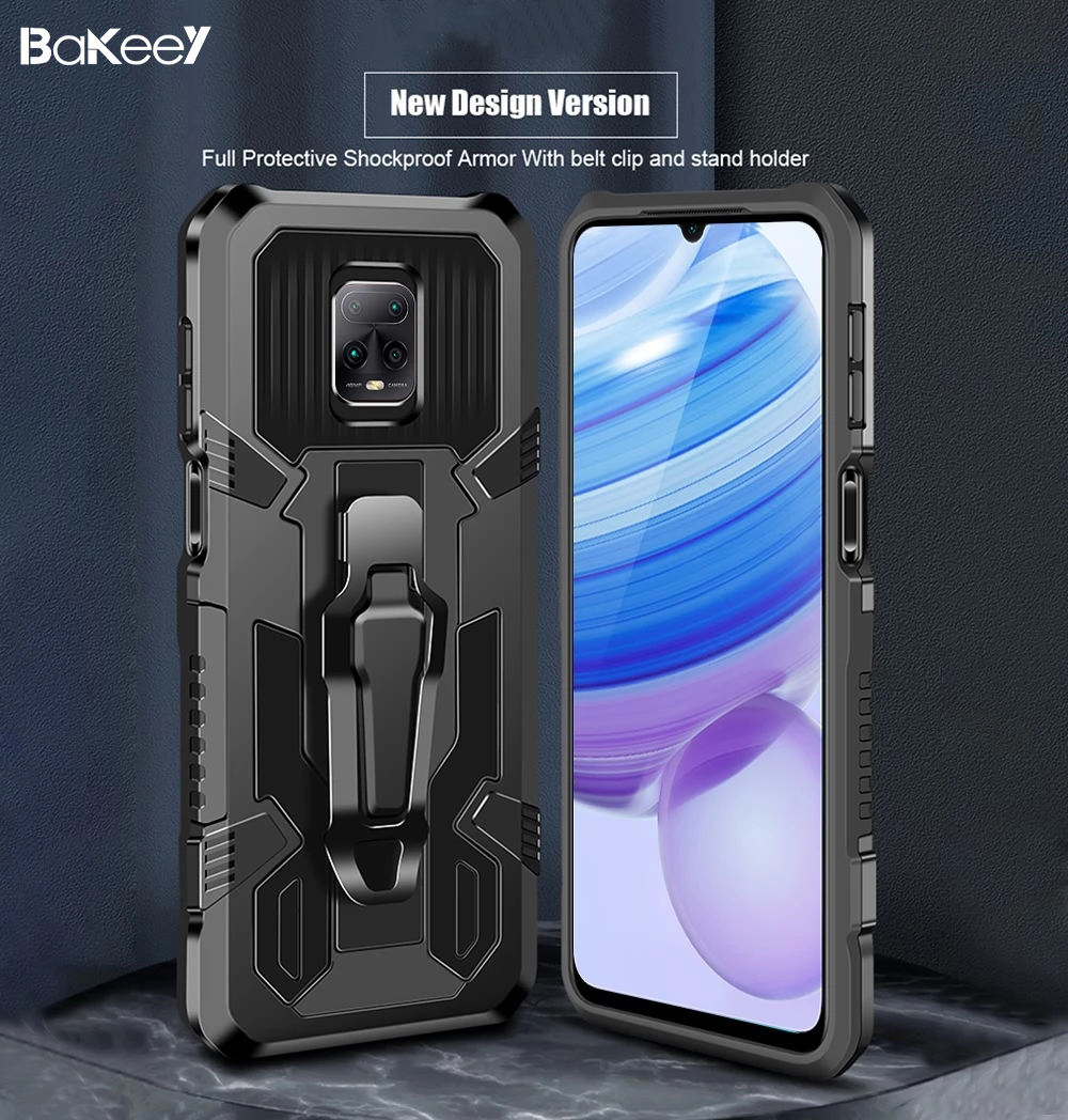 Bakeey-for-Xiaomi-Redmi-Note-9--Redmi-10X-4G-Case-Dual-Layer-Rugged-Armor-Magnetic-with-Belt-Clip-St-1761099-1