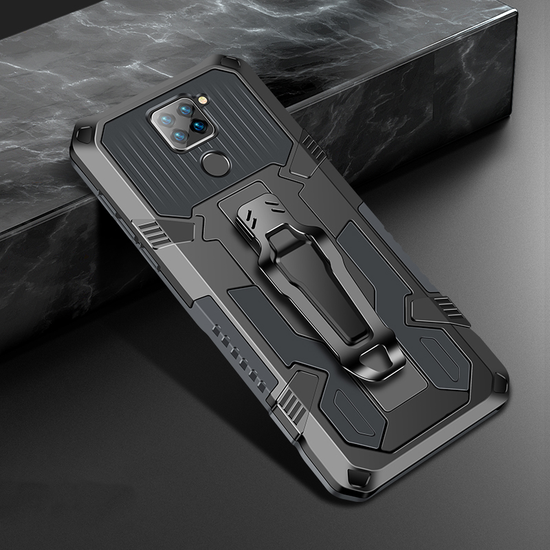 Bakeey-for-Xiaomi-Redmi-Note-9--Redmi-10X-4G-Case-Dual-Layer-Rugged-Armor-Magnetic-with-Belt-Clip-St-1761099-11