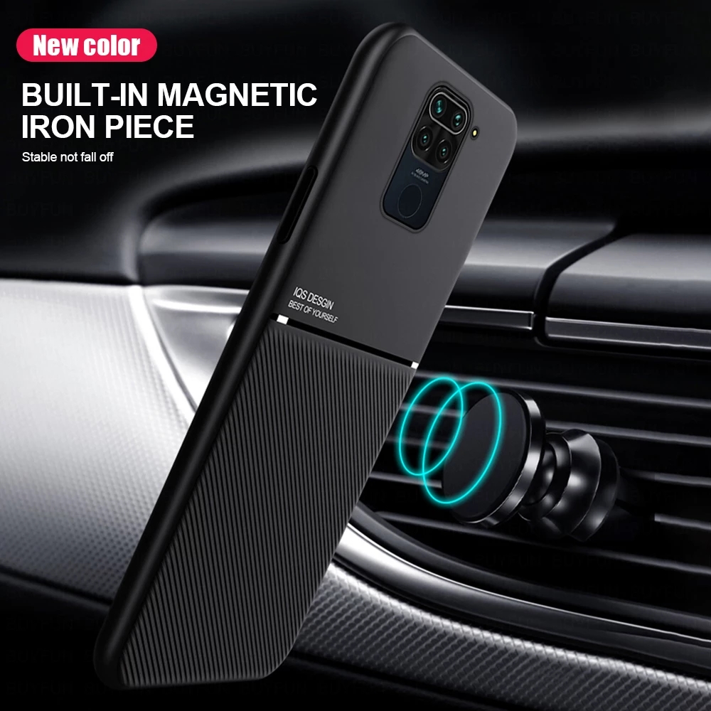 Bakeey-for-Xiaomi-Redmi-Note-9--Redmi-10X-4G-Magnetic-Texture-Non-slip-Leather-TPU-Shockproof-Protec-1768214-1