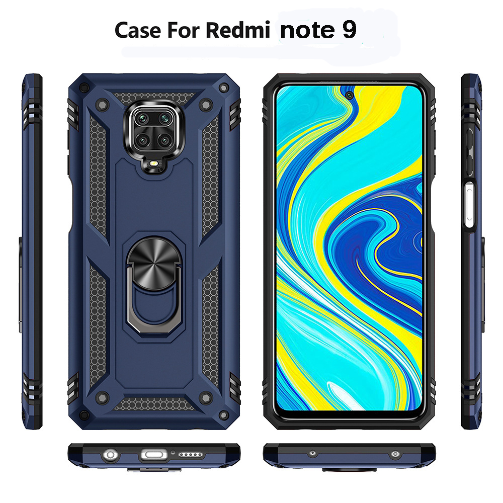 Bakeey-for-Xiaomi-Redmi-Note-9-Case-Armor-Magnetic-Adsorption-Shockproof-with-Finger-Ring-Holder-Sta-1734989-1