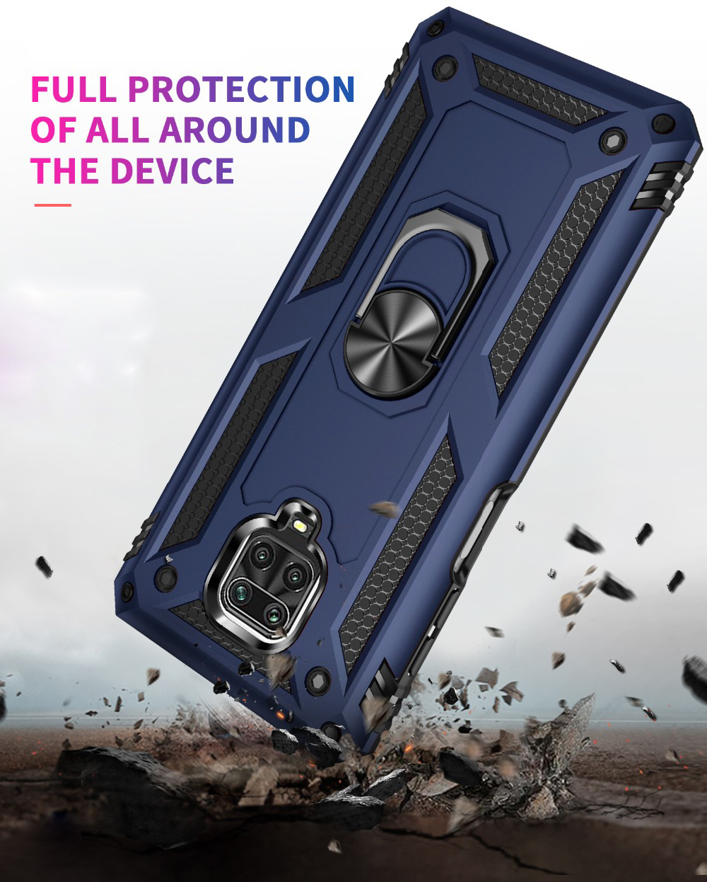 Bakeey-for-Xiaomi-Redmi-Note-9-Case-Armor-Magnetic-Adsorption-Shockproof-with-Finger-Ring-Holder-Sta-1734989-7