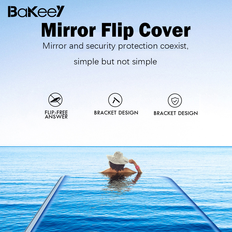 Bakeey-for-Xiaomi-Redmi-Note-9-Case-Plating-Mirror-Window-Shockproof-Flip-Full-Cover-Protective-Case-1690416-1