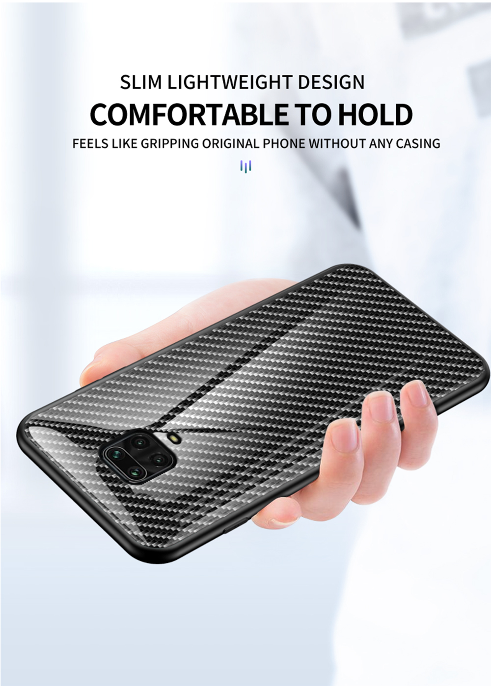 Bakeey-for-Xiaomi-Redmi-Note-9S--Redmi-Note-9-Pro-Case-Carbon-Fiber-Pattern-Gradient-Color-Tempered--1707247-4