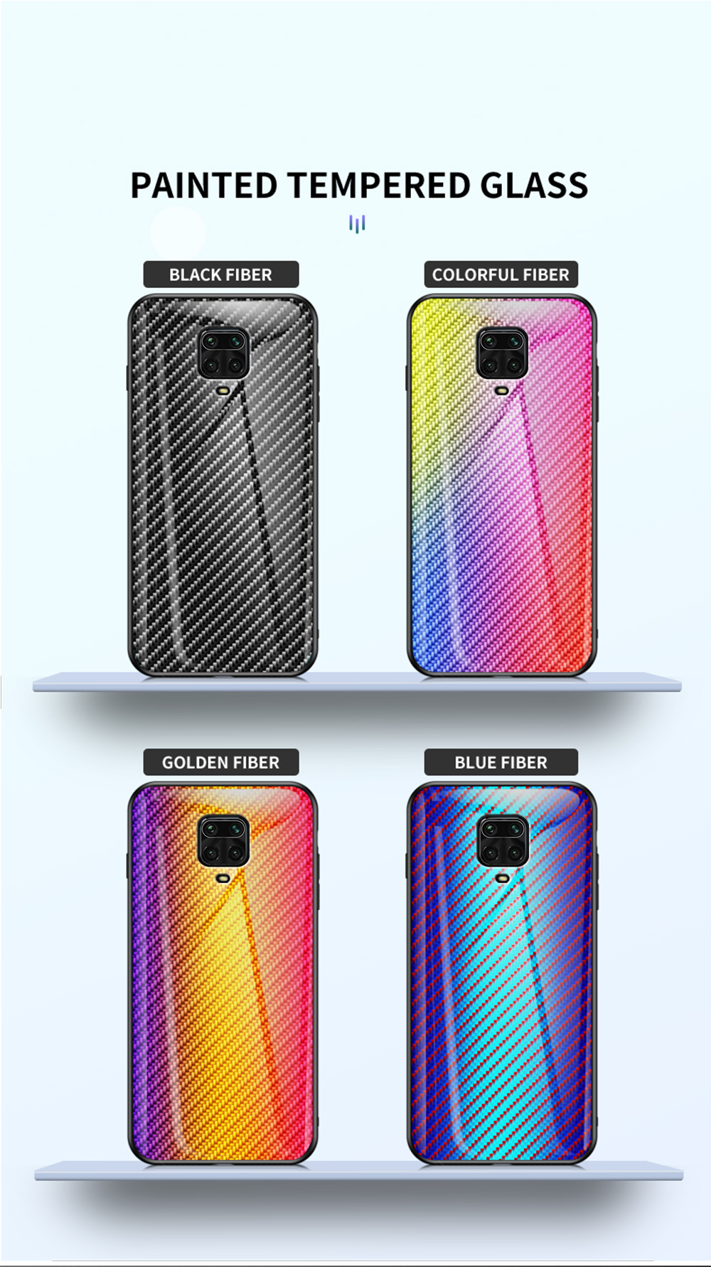 Bakeey-for-Xiaomi-Redmi-Note-9S--Redmi-Note-9-Pro-Case-Carbon-Fiber-Pattern-Gradient-Color-Tempered--1707247-5