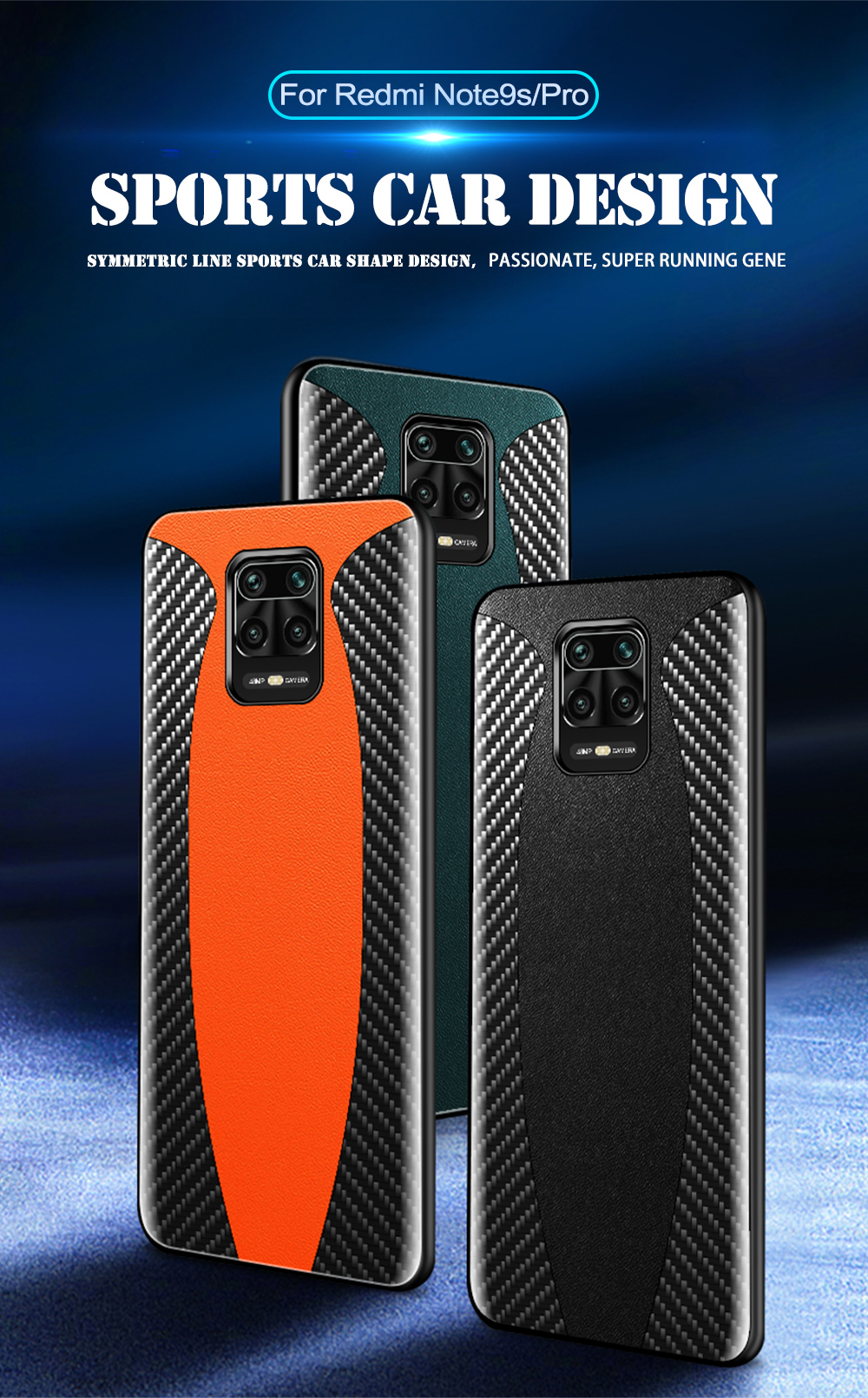 Bakeey-for-Xiaomi-Redmi-Note-9S--Redmi-Note-9-Pro-Case-Sports-Car-Pattern-Design-Carbon-Fiber-Leathe-1685211-1
