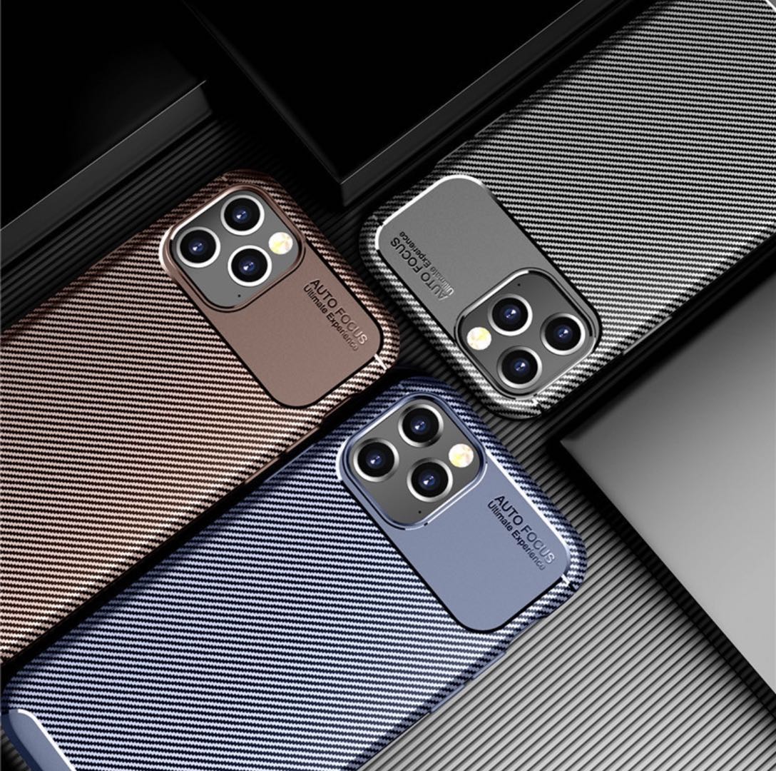 Bakeey-for-iPhone-12-12-Pro-61quot-Case-Luxury-Carbon-Fiber-Pattern-with-Lens-Protector-Shockproof-S-1782453-1