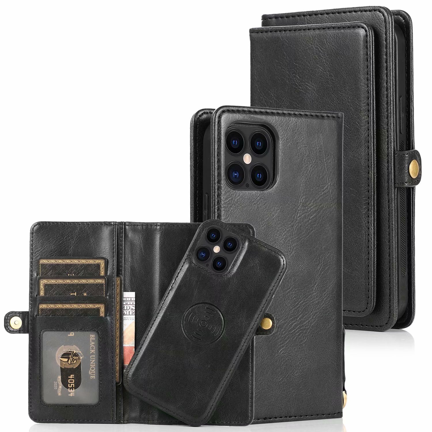 Bakeey-for-iPhone-12-Mini-Case-2-IN-1-Detachable-Magnetic-Flip-with-Multi-Card-Slot-Wallet-PU-Leathe-1756545-10