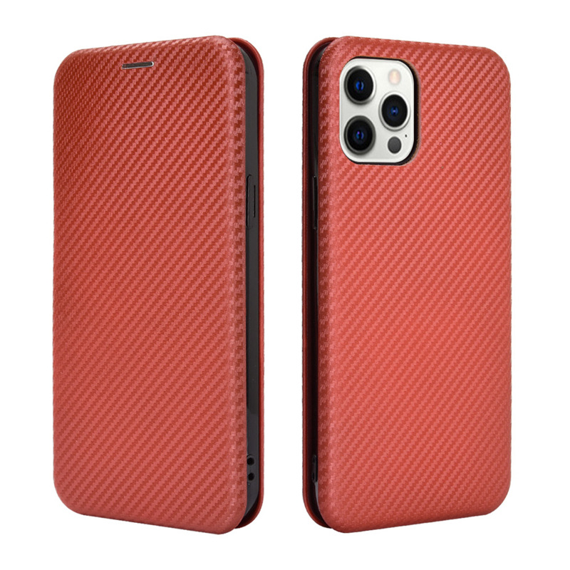 Bakeey-for-iPhone-12-Pro--12--12-Mini--12-Pro-Max-Case-Carbon-Fiber-Pattern-Flip-with-Card-Slot-Stan-1777267-11