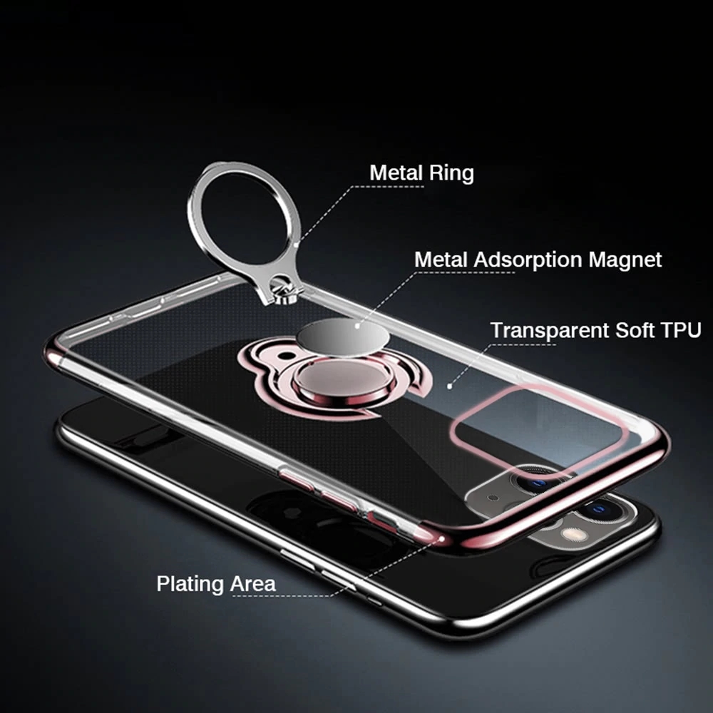 Bakeey-for-iPhone-12-Pro--12-Case-Plating-Transparent-with-Ring-Holder-Shockproof-Soft-TPU-Protectiv-1757007-3