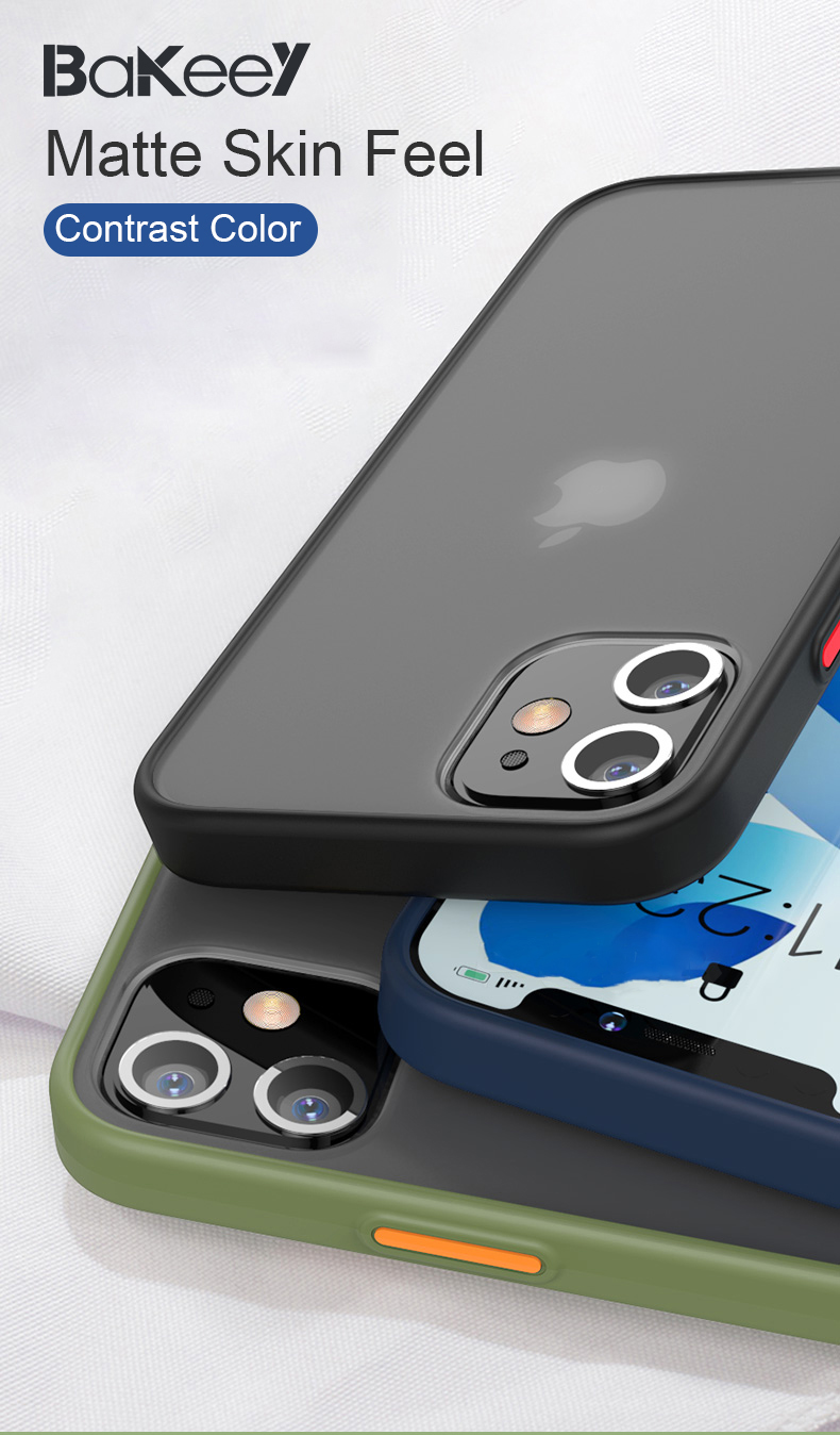 Bakeey-for-iPhone-12-Pro--12-Case-Shockproof-Anti-Fingerprint-Matte-Translucent-Hard-PC--Soft-TPU-Ed-1770267-1