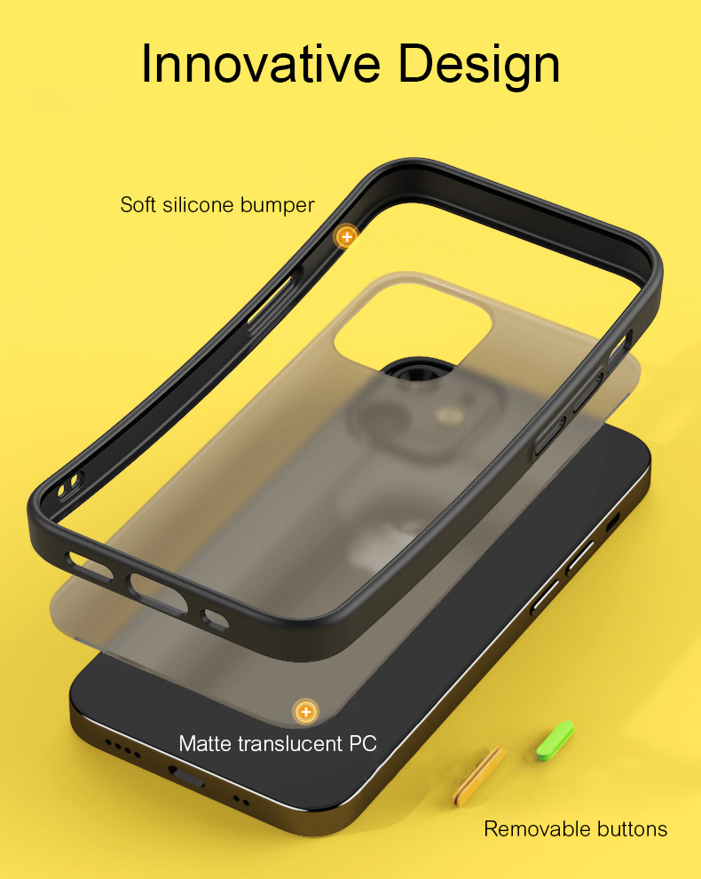 Bakeey-for-iPhone-12-Pro--12-Case-Shockproof-Anti-Fingerprint-Matte-Translucent-Hard-PC--Soft-TPU-Ed-1770267-4
