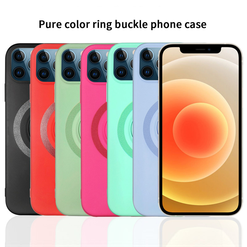 Bakeey-for-iPhone-12-Pro--12-Case-Support-Magsafe-with-Ring-Holder-Smooth-Shockproof-Soft-Liquid-Sil-1794897-1