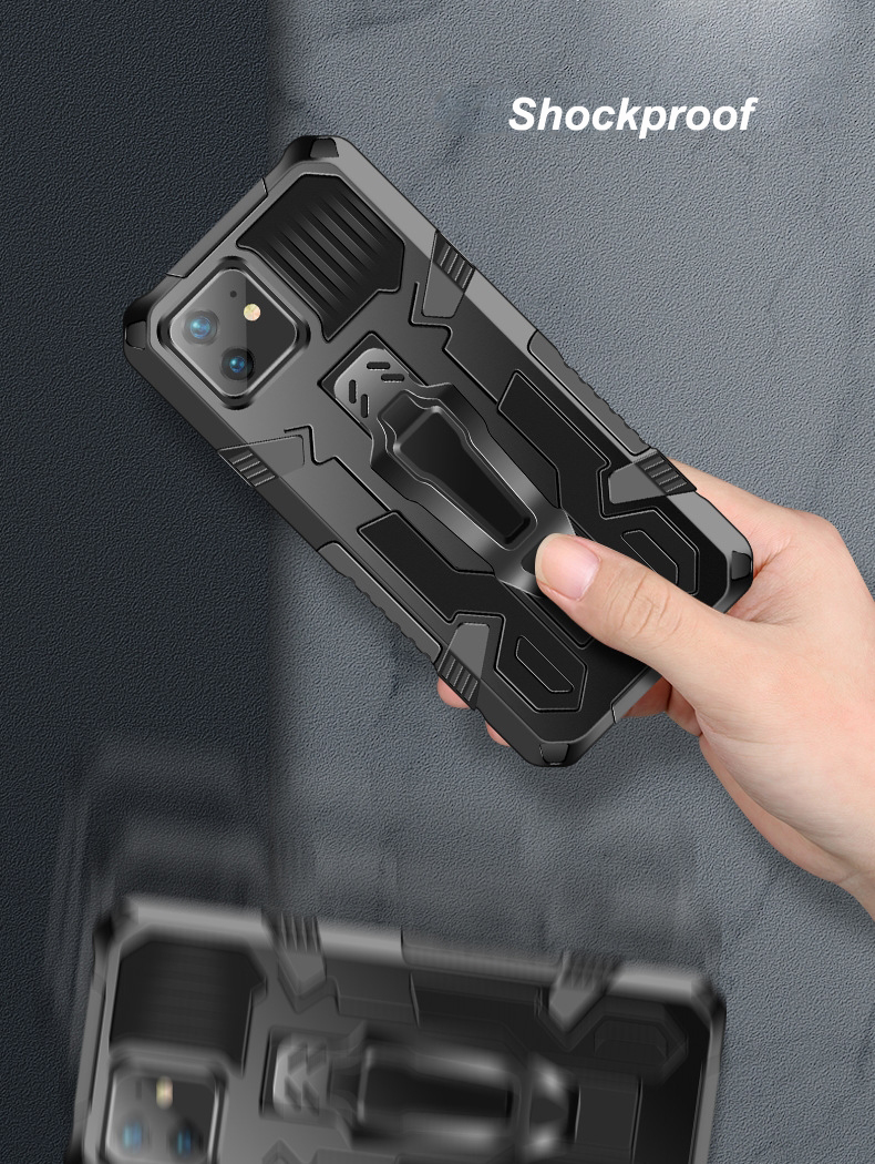 Bakeey-for-iPhone-12-Pro-Max--12--12-Mini--12-Pro-Case-Dual-Layer-Rugged-Armor-Magnetic-with-Belt-Cl-1761757-2