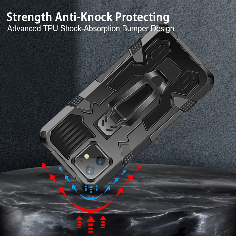 Bakeey-for-iPhone-12-Pro-Max--12--12-Mini--12-Pro-Case-Dual-Layer-Rugged-Armor-Magnetic-with-Belt-Cl-1761757-4