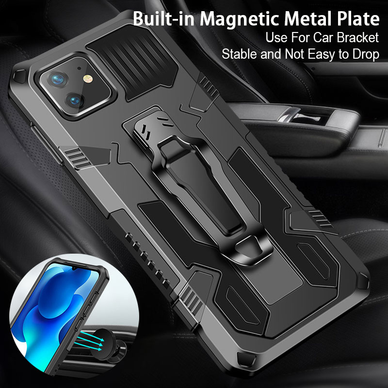 Bakeey-for-iPhone-12-Pro-Max--12--12-Mini--12-Pro-Case-Dual-Layer-Rugged-Armor-Magnetic-with-Belt-Cl-1761757-8