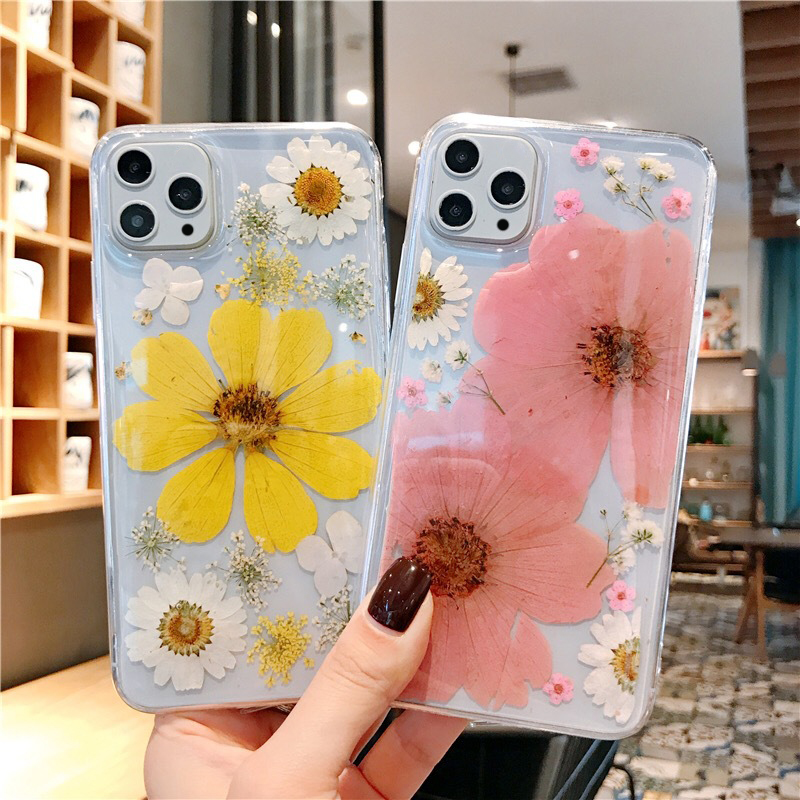 Bakeey-for-iPhone-12-Pro-Max--12--12-Pro--12-Mini-Case-Ins-Style-Dried-Flower-Pattern-Transparent-No-1778024-2