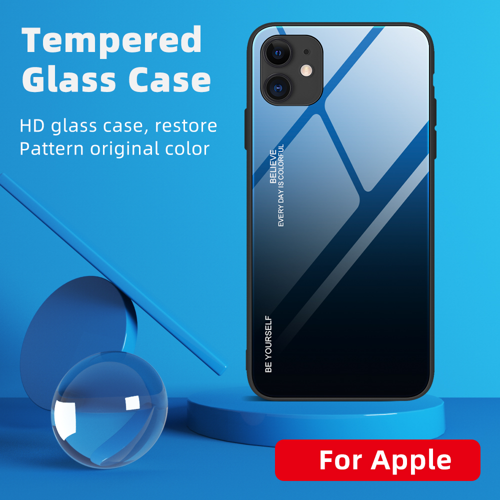 Bakeey-for-iPhone-12-for-iPhone-12-Pro-61-inch-Case-Gradient-Color-Tempered-Glass-Shockproof-Scratch-1754902-3
