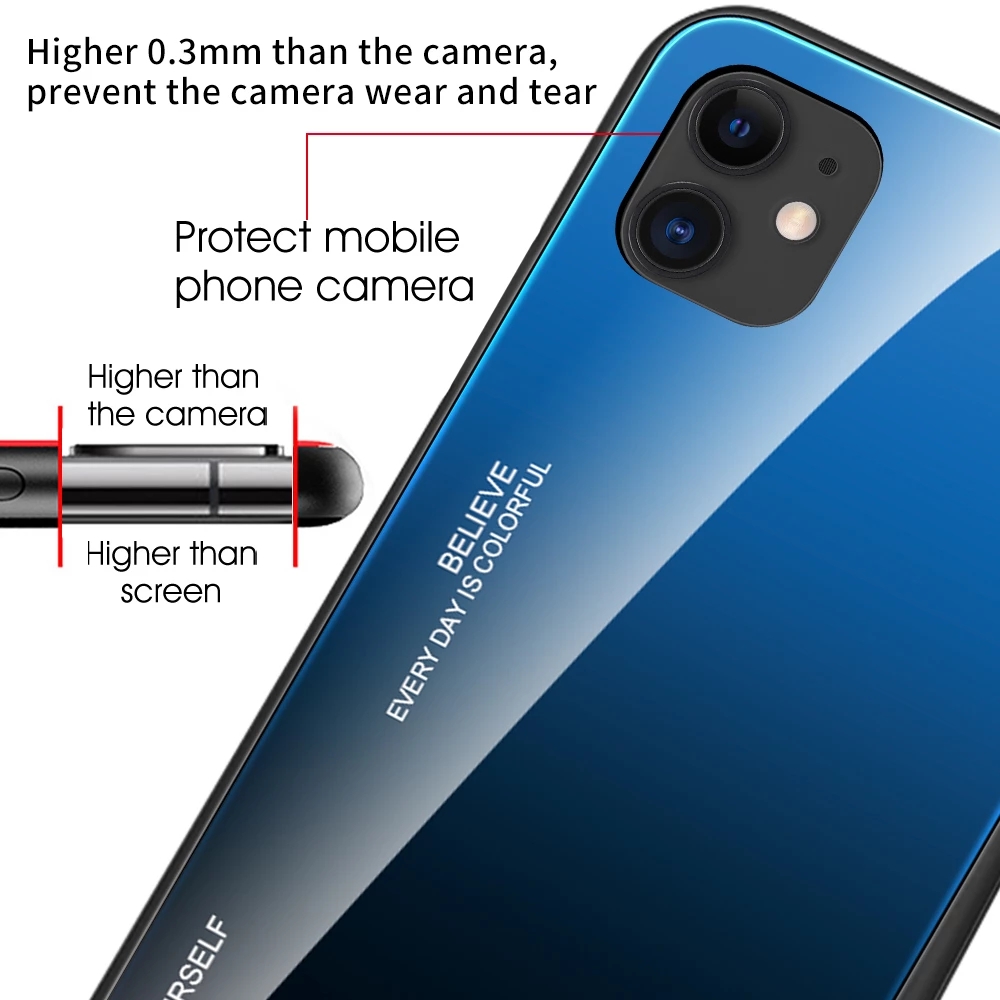 Bakeey-for-iPhone-12-for-iPhone-12-Pro-61-inch-Case-Gradient-Color-Tempered-Glass-Shockproof-Scratch-1754902-8