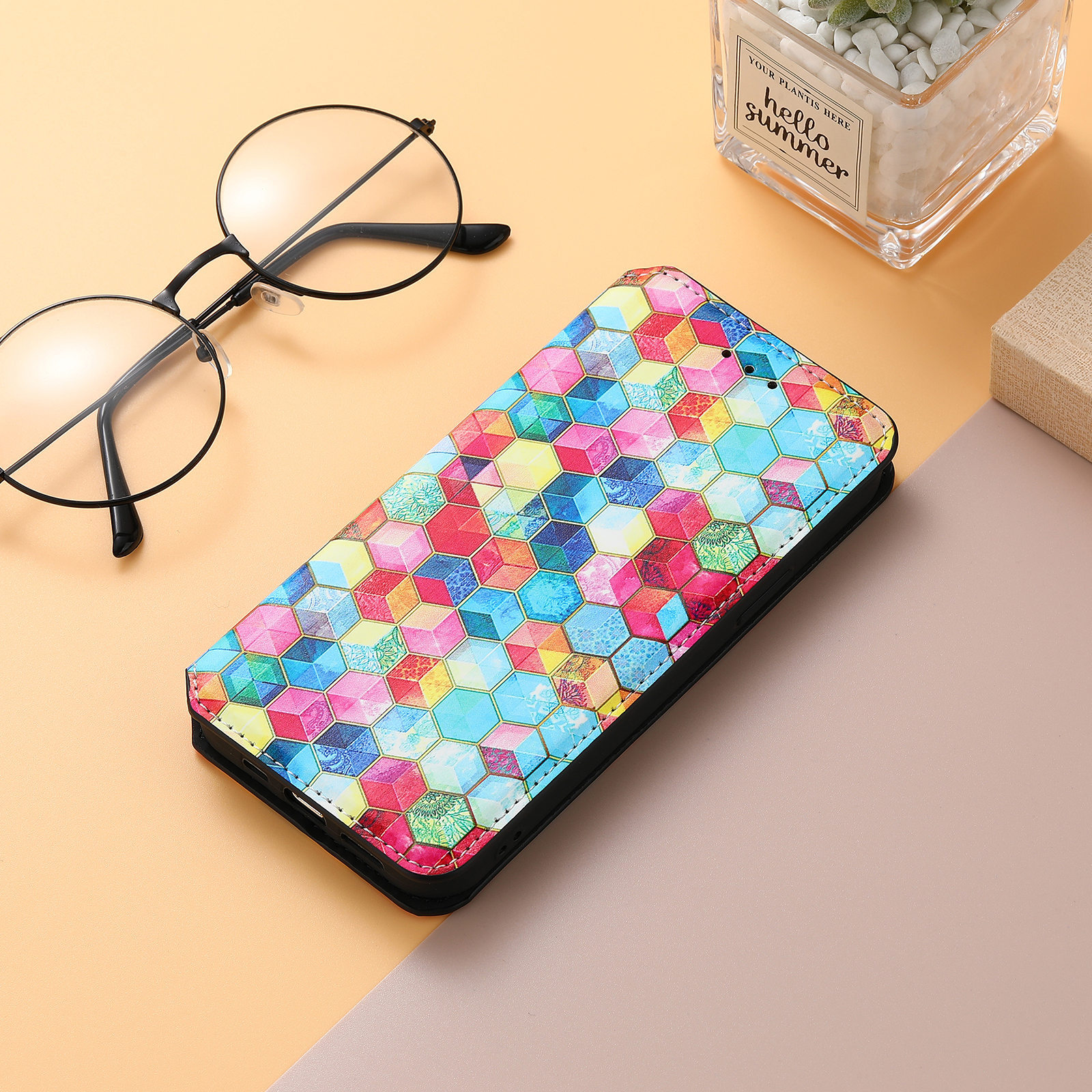 Bakeey-for-iPhone-13-Mini-13-Pro-Max-Case-Colorful-Printing-Pattern-Magnetic-Flip-with-Multi-Card-Sl-1889537-11