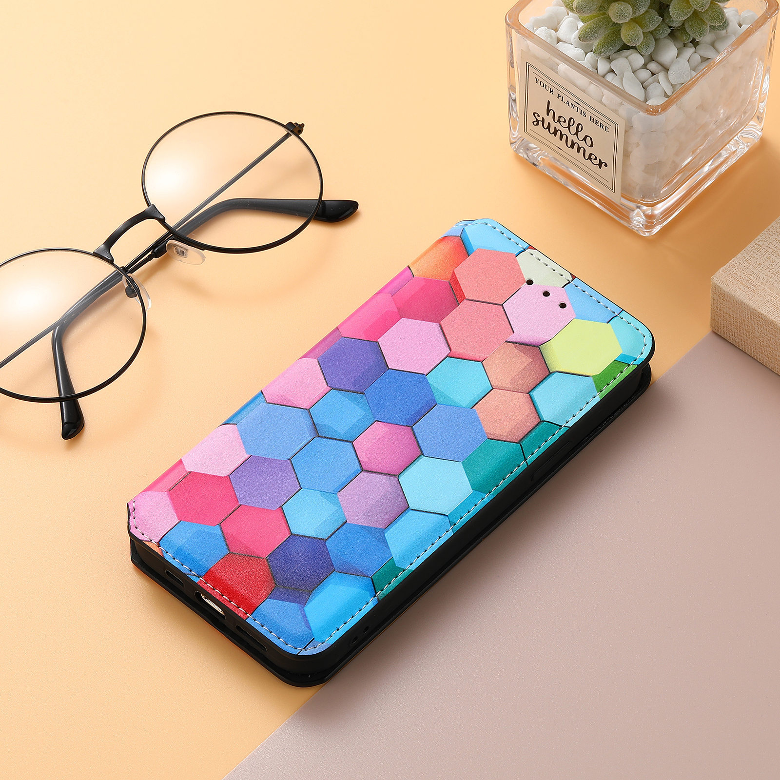 Bakeey-for-iPhone-13-Mini-13-Pro-Max-Case-Colorful-Printing-Pattern-Magnetic-Flip-with-Multi-Card-Sl-1889537-9