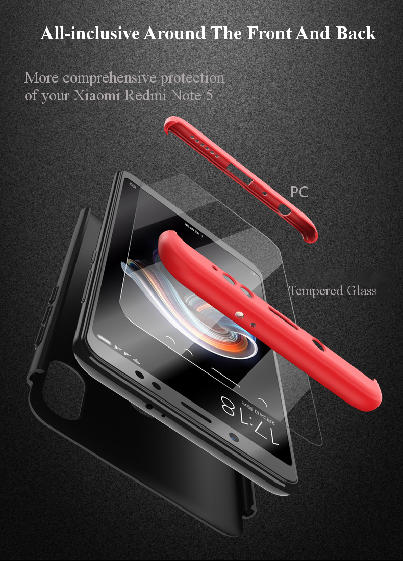 Bakeeytrade-3-in-1-360deg-Full-Protective-CaseTempered-Glass-Screen-Protector-For-Xiaomi-Redmi-Note--1316591-3