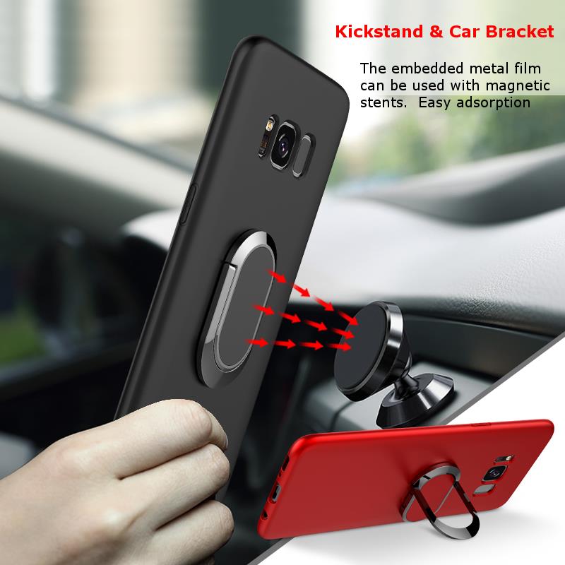 Bakeeytrade-360deg-Adjustable-Metal-Ring-Kickstand-Magnetic-Frosted-Soft-TPU-Case-for-Samsung-Galaxy-1168963-2