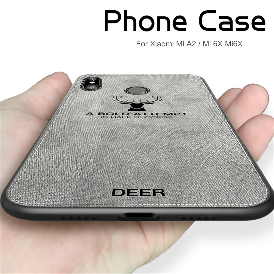 Bakeeytrade-Deer-Shockproof-Cloth--Soft-TPU-Back-Cover-Protective-Case-for-Xiaomi-Mi-A2-Mi-6X-Mi6X-1373868-1