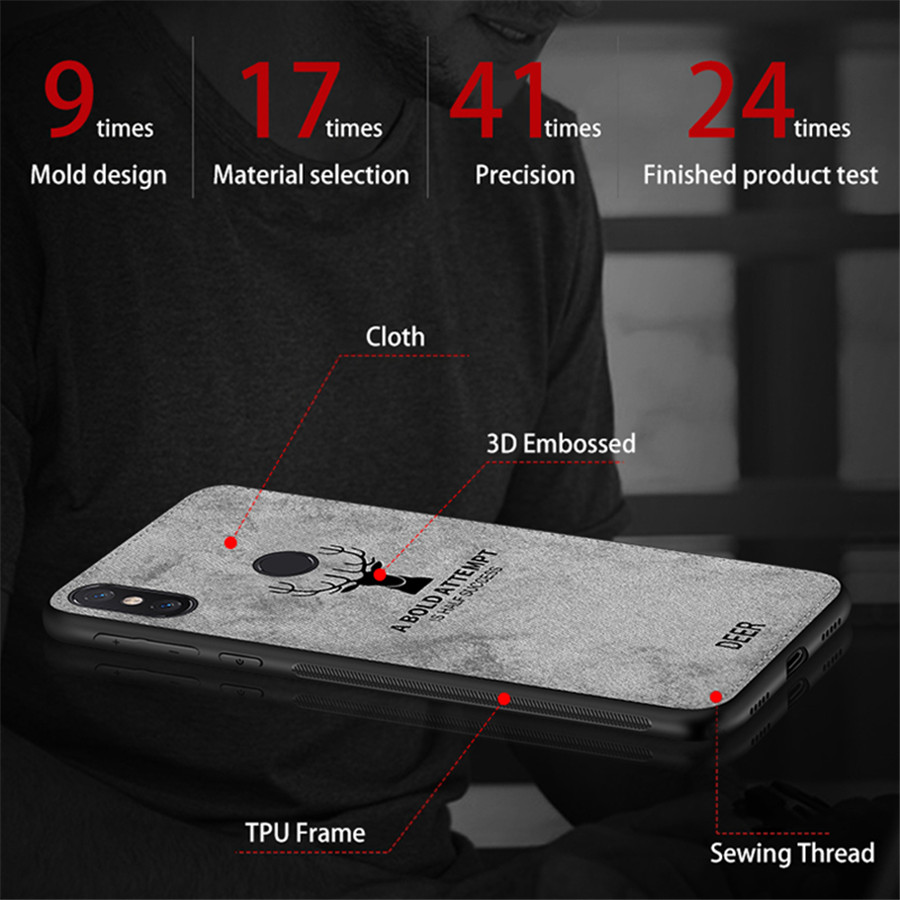 Bakeeytrade-Deer-Shockproof-Cloth--Soft-TPU-Back-Cover-Protective-Case-for-Xiaomi-Mi-A2-Mi-6X-Mi6X-1373868-3