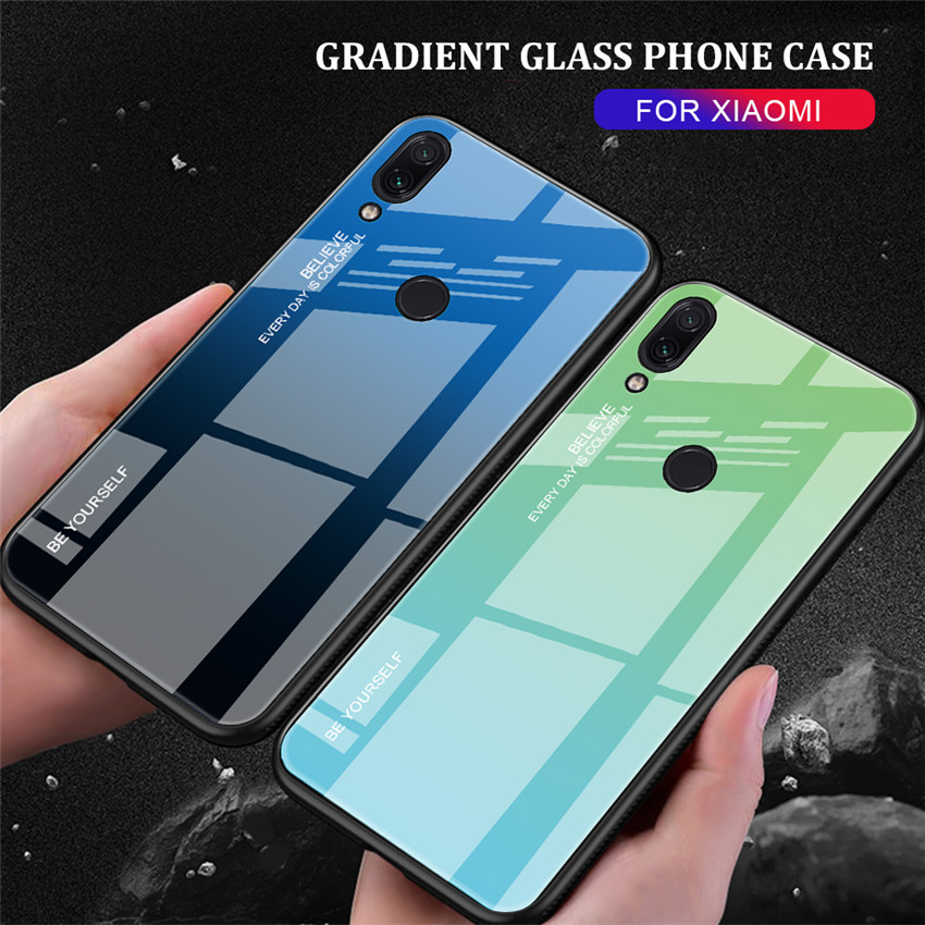 Bakeeytrade-Gradient-Color-Tempered-Glass--Soft-TPU-Back-Cover-Protective-Case-for-Xiaomi-Redmi-Note-1439367-1