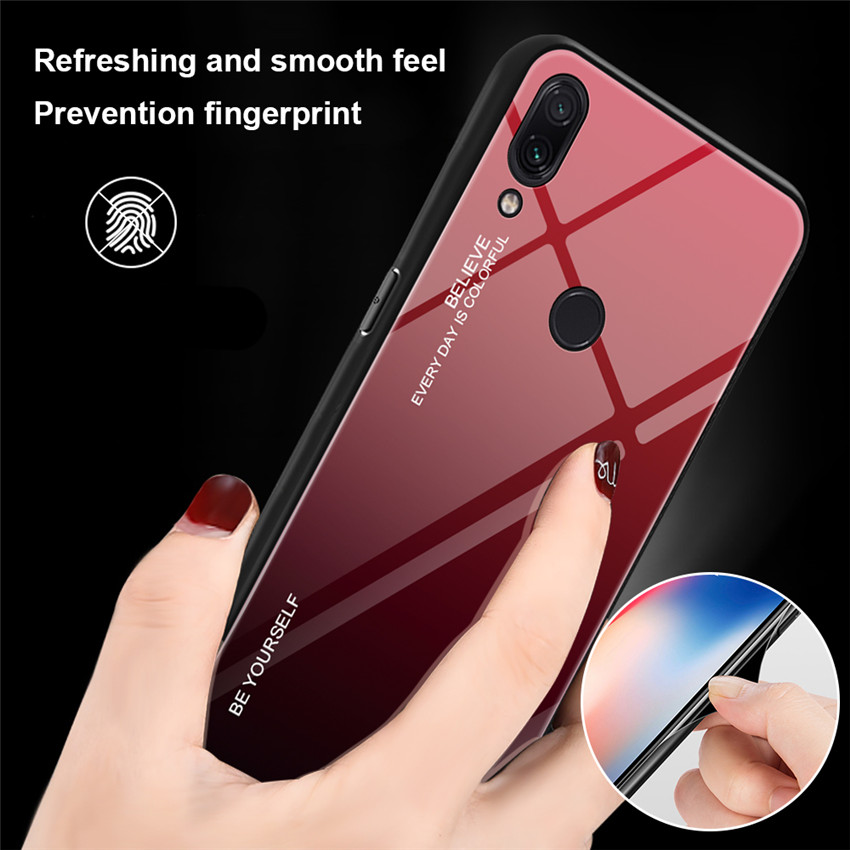 Bakeeytrade-Gradient-Color-Tempered-Glass--Soft-TPU-Back-Cover-Protective-Case-for-Xiaomi-Redmi-Note-1439367-4